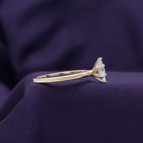 AFFY Solitaire Engagement Ring For Women, Marquise Cut Cubic Zirconia or Moissanite Diamond Wedding Ring 14k Gold Over Sterling Silver & 10k Solid Gold Jewelry Gift for Her (0.50 to 1.00 CT)4