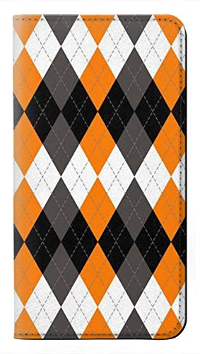 Housse cuir OnePlus Nord N100 chic motif écossais argyle avec finition surpiquée premium