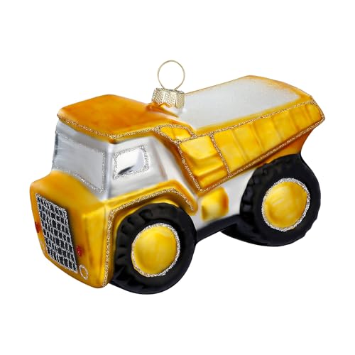 Christbaumschmuck Glas 9,5cm - Kipplaster Figur zum Aufhängen -...