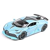 1:32 Bugatti Divo zinc Alloy Pull Back Car Diecast Electronic Toys with Lights and Music,Decorative,Mini Vehicles Toys for Kids,Boyfriend,Young Peoples Gift(Blue)