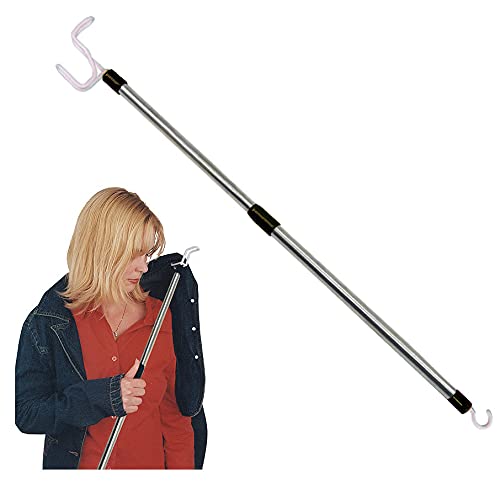 Forzaddik 17-26 Inch Extendable Dressing Stick, Stainless Steel Adjustable Dressing Aids for Disabled and Elderly