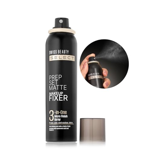 Image of Swiss Beauty Prep Set Matte Makeup Fixer | Natural Matte Finish | With Vitamin E and Hyaluronic Acid | Long Lasting | 3-in-1 micro-fine spray | 120ml