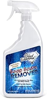 Natural Stone Shower Soap Scum Remover Spray for Cleaning, Bathtubs, Glass Doors, Tubs, Travertine, Marble, Tile. Heavy Duty, Safe Acid-Free Cleaner.