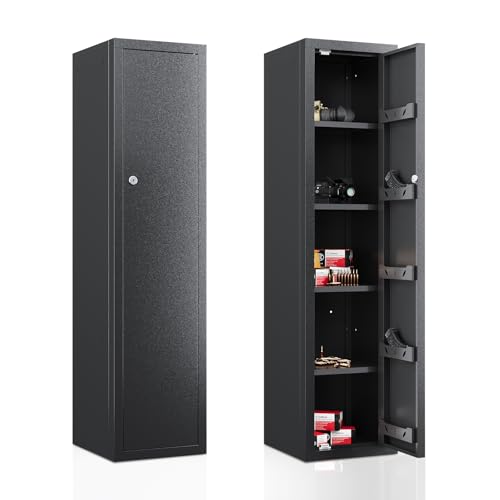 KAER Gun Safe 59-Inch Tall Gun Cabinet Home Safe Large Safe for Home Use Quick Access with Drawers and Removable Shelves