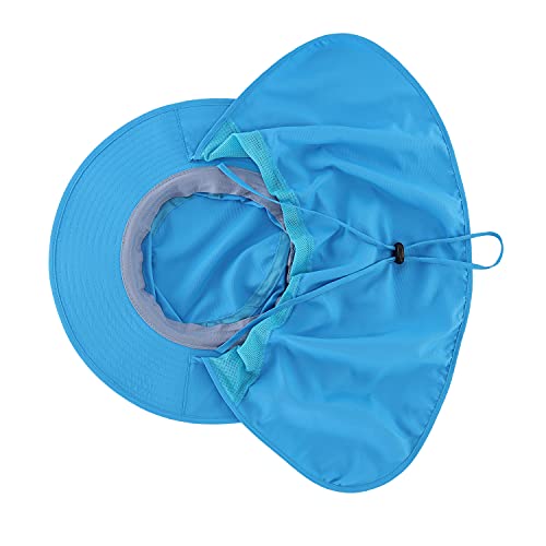 Image of Home Prefer UPF50 Mens Sun Hat with Neck Flap Quick Dry UV Protection Cap Womens Wide Brim Fishing Hat Neck Flap Beach Garden