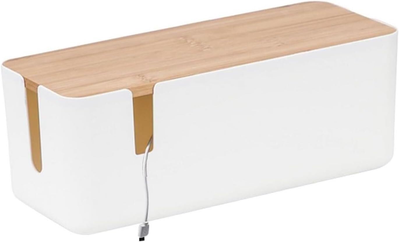 I osłona na kable TV pod biurkiem, skrzynka na listwy zasilające do organizowania przedłużaczy komputerowych Ti,Organizer kabli(White)