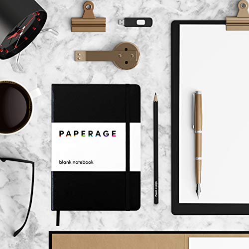 Paperage-Journal-Blank-Page-Notebook-Hard-Cover-Medium-57-x-8-inches-100-gsm-Thick-Paper-Black-Plain