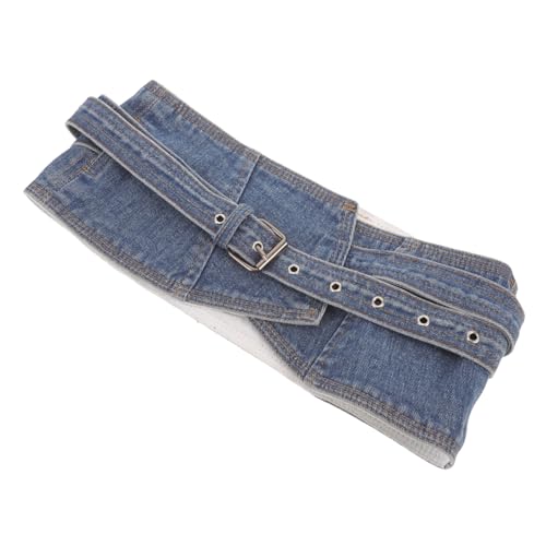PartyKindom Denim Wide Waist Belt for Women Corset Cinch Style Comfortable Waistband for Dresses All-match Accessory for Casual and Formal Wear