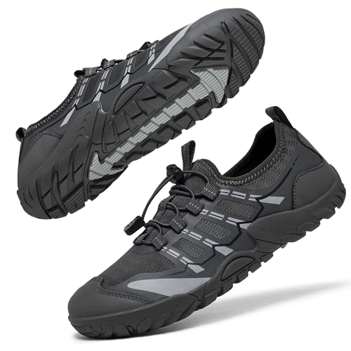 SOBASO Water Shoes Men Hiking Beach Swim Shoes Quick Dry Lightweight for River Pool Kayak Grey