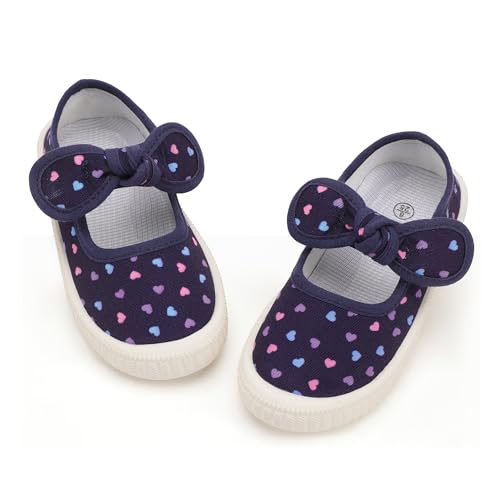 Hehainom Toddler Girls Dress Shoes Mary Jane Flats Kids Bow Wedding Party School Uniform Sneaker Shoes