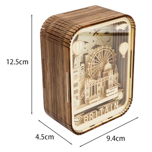 POFET London Souvenir Gifts Wood Crafts London Landmark Building Model UK Travel Gifts The Big Ben Tower Bridge London Eye Desktop Wooden Ornaments for Home Office Decor - Image 4