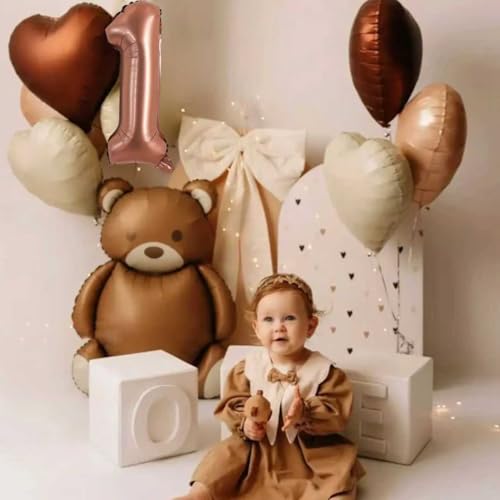 Image of TONIFUL Number Balloon 16 Inch 10 Pcs Brown 0-9 Birthday Number Balloons