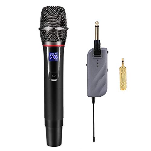 Ramingt-Home Micr�fono Karaoke Sistema port�til de micr�fono Mic 10 Canales con 1 Mini Receptor de micr�fono de Mano + 1 para la Difusi�n (Color : Black, Size : One Size)