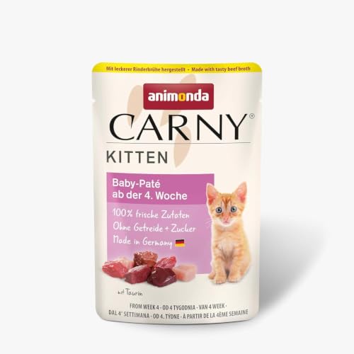 animonda Carny Katzen Nassfutter Kitten Baby-Paté (12 x 85g) Kitten getreidefreies Katzennassfutter ohne Zucker für wachsende Kätzchen bis 1 Jahr