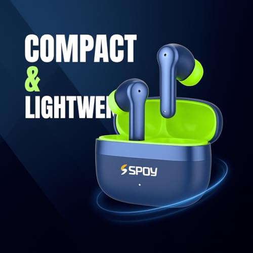 Image of SPOY Prime N100 Wireless Earbuds, Bluetooth 5.4, True Wireless (Dark Blue)