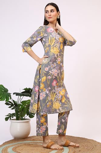 Image of W for Woman Orange Abstract Printed Tiered Spaghetti Kurta and Leggings Set with Dupatta
