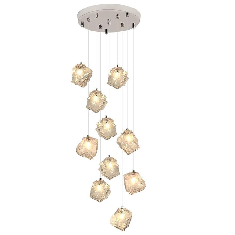 Grand lustre de luxe pour salon de villa et cage d'escalier contemporaine