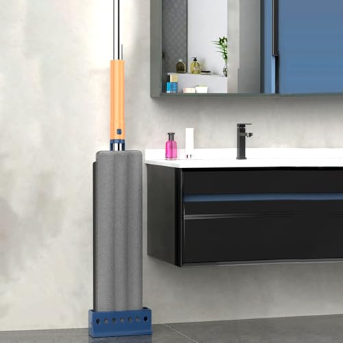 Großer flacher Wischmopp und Eimer Set, Bodenwischer zum Reinigen von Böden, 360° drehbarer Bodenreinigungsmopp mit 6 waschbaren Mikrofaser-Pads, Bodenwischer für Hartboden Trocken Nasswischer – Bild 8