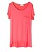 Shawhuaa Womens Modal Loose Short Sleeve Scoop Neck Pocket T-shirt Blouse Watermelon Red One Size