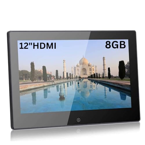 Image of Miracle Digital 12-inch HDMI Hi-Def Digital Photo Frame with Mirror Glass Finish, 8GB Built-in Memory, 2GB RAM, USB /SD Card Support, Remote Control, Stereo Speakers, and Video /Photo Slide Show