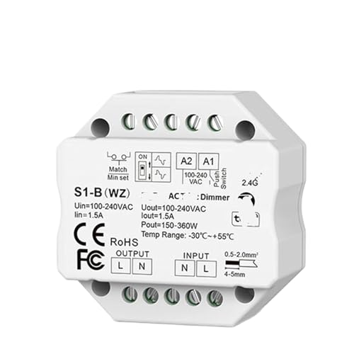 Regulador LED 220V S1-B(WZ) con corte de fase para regular luz sin parpadeos