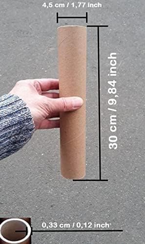ELIX Versandhülse Versandrohr Versandrolle | mit Deckel | 25-87cm| Länge 280mm| Durchmesser 38mm Bis DIN A4 (10 Stk 30 cm x 3.8 cm)