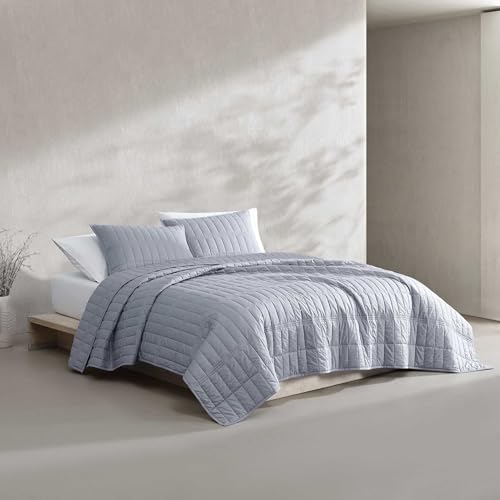 Linge de lit double bleu acier idéal pour dortoir et chambre