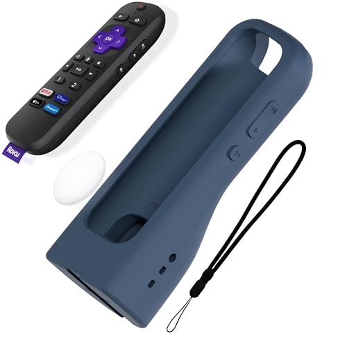 Image of GripStand by 73&Sunny Silicone Remote Cover for Roku Voice, Stand Up Design, Enhanced Grip, Compatible with TV Streaming Stick Plus 2025 4K /HD /HDR, Fits AirTag & Tile Mate, Slate Ocean