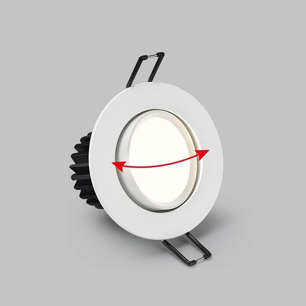 Recessed 3W Led Recessed Ceiling Lights, 50mm Ultra-Thin Spotlights for Ceiling Cut-Out 55-60MM, 3W Downlights, AC220V RA80 240LM Replace 30W Incandescent, Not-Dimmable 2 Pack Integrated