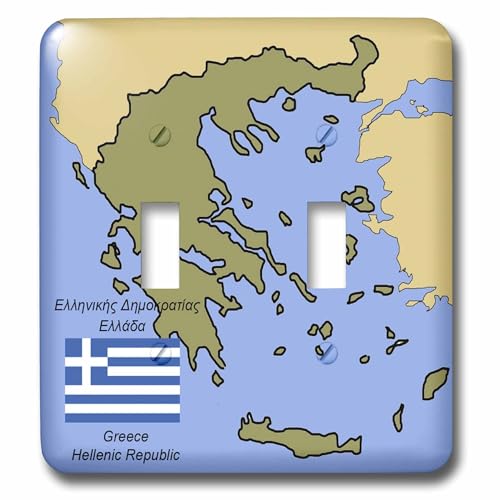 Drapeau de la Grèce double interrupteur à bascule imprimé république hellénique