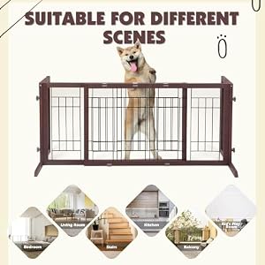 COZIWOW Dog Gate Indoor,71" Dog Gates for Doorways Extra Wide, Free Standing Pet Gates for Doorways No Drilling for Stairs, Wooden Safety Gate for Dogs, Puppy Gates for Small to Medium-Sized Dog,Brown COZIWOW Dog Gate Indoor,71โณ Dog Gates for Doorways Extra Wide, Free Standing Pet Gates for Doorways No Drilling for Stairs, Wooden Safety Gate for Dogs, Puppy Gates for Small to Medium-Sized Dog,Brown