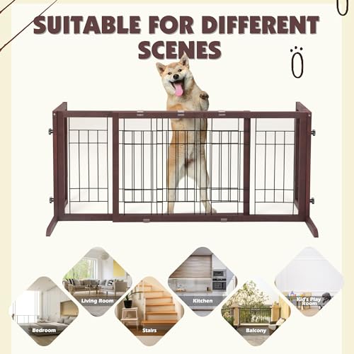 COZIWOW Dog Gate Indoor,71โณ Dog Gates for Doorways Extra Wide, Free Standing Pet Gates for Doorways No Drilling for Stairs, Wooden Safety Gate for Dogs, Puppy Gates for Small to Medium-Sized Dog,Brown COZIWOW Dog Gate Indoor,71โณ Dog Gates for Doorways Extra Wide, Free Standing Pet Gates for Doorways No Drilling for Stairs, Wooden Safety Gate for Dogs, Puppy Gates for Small to Medium-Sized Dog,Brown