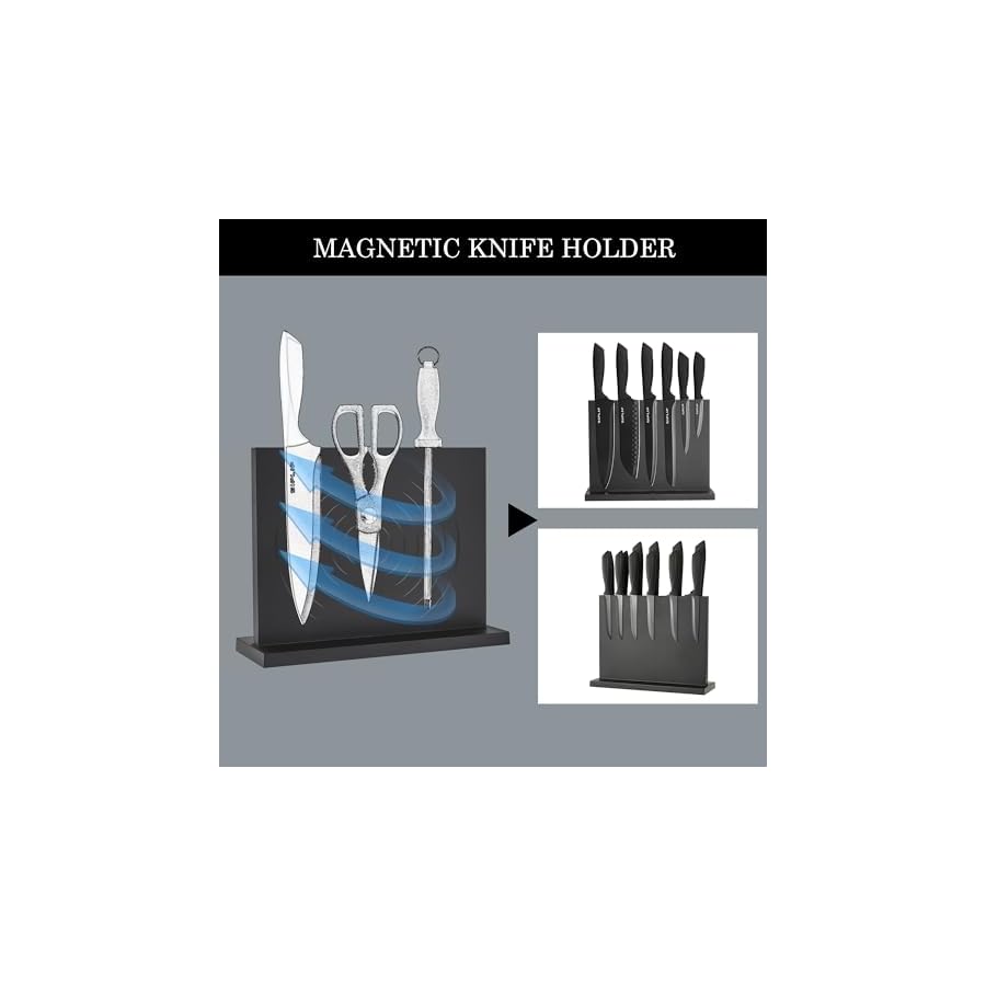 Kitchen-knife-set-with-Magnetic-knife-holder-15-pieces-high-carbon-stainless-steel-sharp-kitchen-knife-set-including-chefs-knife-bread-knife-serrated-steak-knife-set-knife-sharpener SipLip Kitchen knife set with Magnetic knife holder, 15 pieces high carbon stainless steel sharp kitchen knife set including chef's knife, bread knife, serrated steak knife set, knife sharpener