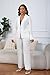 2 Piece Pant Suits for Women Business Casual Outfits Dressy Blazer Jackets and Pencil Pants Work Set White XL