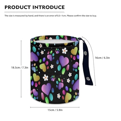 Image of Portable Car Garbage Bin Car Trash Bin Heart Dog Paw Flower Car Trash Can Bags Collapsible Accessories Trash Can Rubbish Bin Garbage Bin Decoration Car Interior Universal