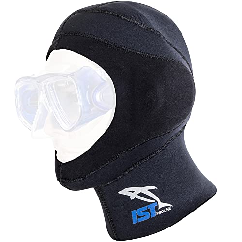 IST HD-6 Dual Layer 5mm Neoprene Dive Hood, Use with ProEar Mask (Large)