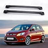 2 Piezas Coche Bacas Barra para Ford Grand C-MAX 2011-2018, Aluminio Bacas Barras transversales Portaequipajes Barra Carga Transporte Coche Viaje Accesorios
