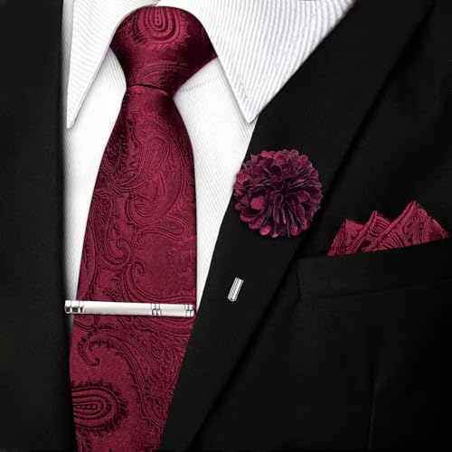 Image of DiBanGu Silk Zipper Ties for Men, Formal Pre-tied Necktie | Adjustable Tie,6PCS,Various Design Styles,Jacquard Woven,Skin-friendly,Practical Gift,Great for Wedding Party,Business Formal
