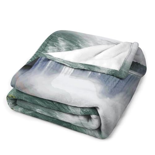 Couverture flanelle douce Niagara Falls plaid léger canapé et lit - 4