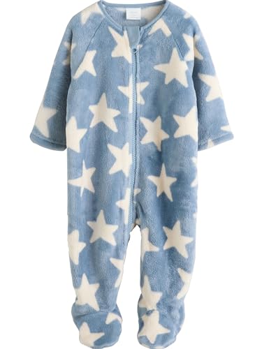 NEXT Baby Jungen Baby Schlafanzug aus Fleece Blue Star 92-98