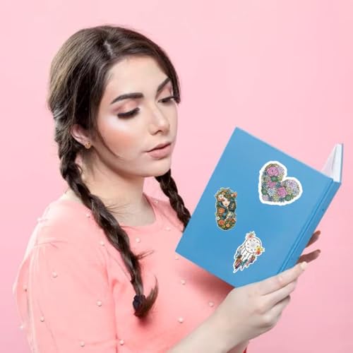 Image of Zesta Aesthetic Stickers for Laptop /Waterproof Anime Decal for Books /Vinyl Sticker for Fridge /Easy to Use Korean Car Sticker Kawaii Cute Stickers (Floral)