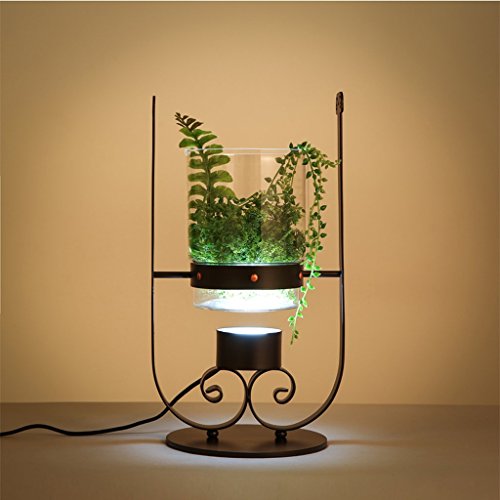 Preisvergleich Produktbild HTL Haushalt Tischlampe, Nachttischlampe Persönlichkeit Einfache amerikanische Topflampe Moderne Garten Schlafzimmer Nachttischlampe Büro Tisch Schreibtisch Pflanze Lesen Nachtlicht Augenschutz T
