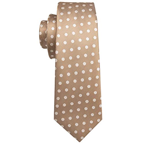 Image of Barry.Wang Ties for Men Silk Tie Sets Polka Dot Woven Necktie Pocket Square Cufflinks Business Wedding