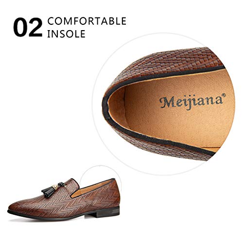 Image of Meijiana Mens Loafers Wedding Dress Shoes Slip-On Loafers for Men Tuxedo Suit Shoes