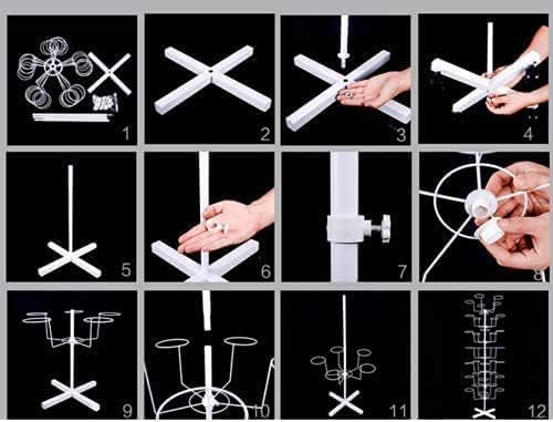 Miniatura 6 de LOYALHEARTDY Soporte giratorio de 7 niveles para sombreros, 35 ganchos, soporte de exhibición independiente para sombreros, soporte de exhibición