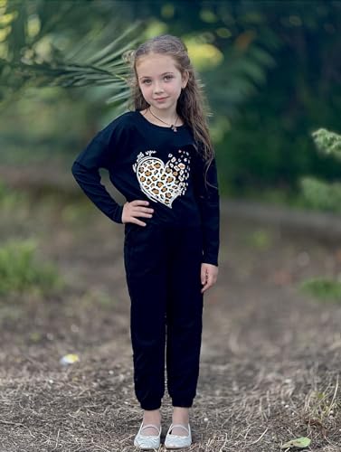 Image of Arshiner Girls 2 Piece Outfits Kids Tie Dye Sweatsuits Set Long Sleeve Shirt and Pants Set Size 5-14 Y