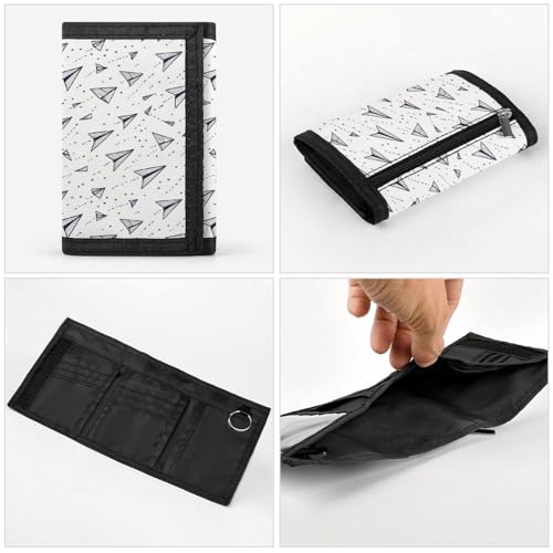 Vintage Paper Airplane Print Wallet for Men, 8 Credit Card Holder Slim Minimalist Front Pocket Small Mens Bifold Wallets4
