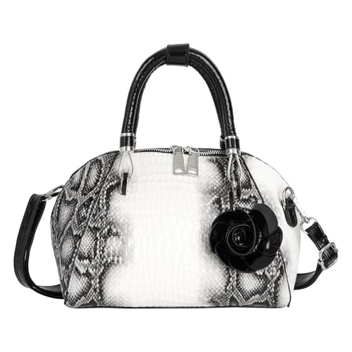 U Scinan Patent Leather Top Handle Tote Bag Mini Zip Around Dome Shoulder Bag Shell Shape Cross Body Handbag Purse Satchel