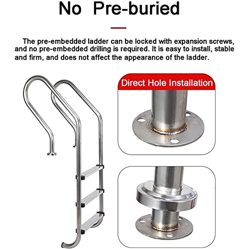 Escalera para Piscina de Acero Inoxidable con 2 Peldaños miniatura 4