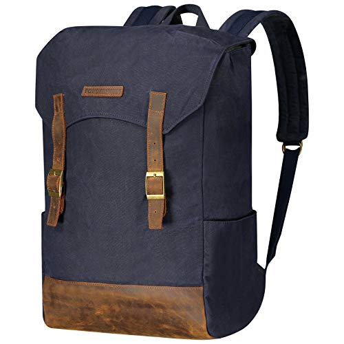 Backpack Retro Rucksack Leder Vintage Daypack Laptopfach